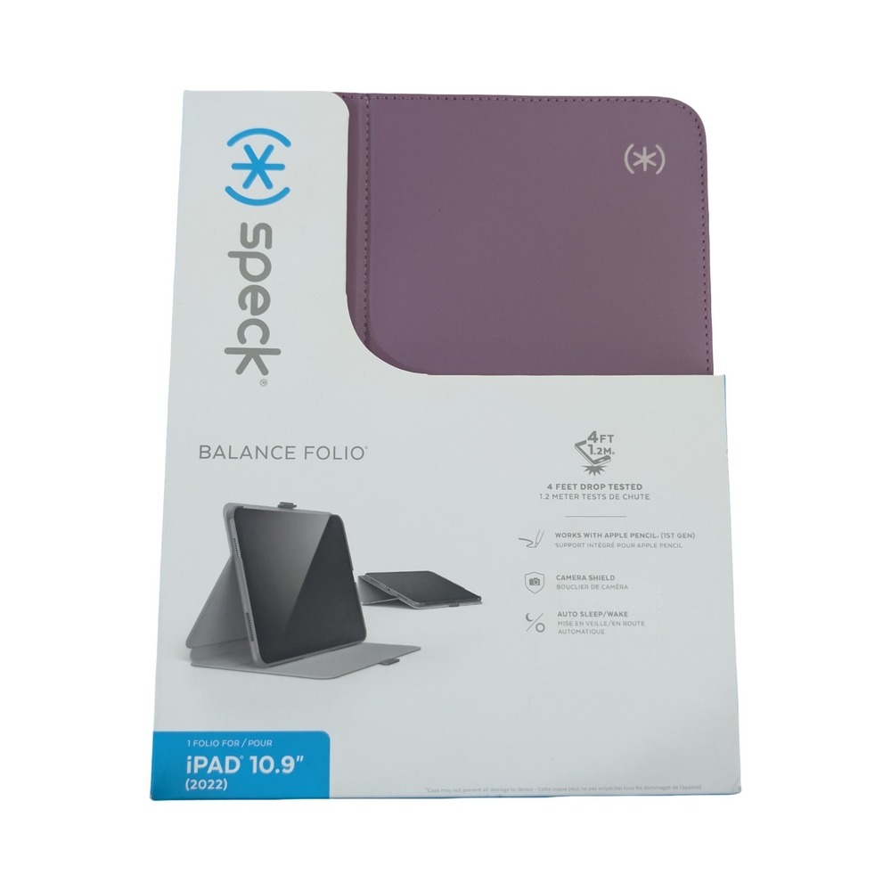 Nn3N‎ Speck Balance Folio Case for iPad 10.9" (2022) – Microban, Purple, New